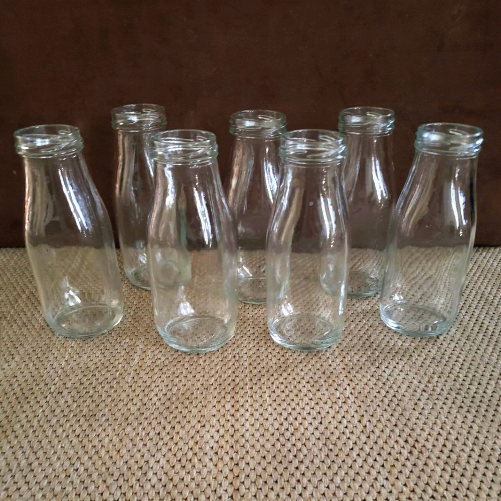 7 Glass Milk Bottles